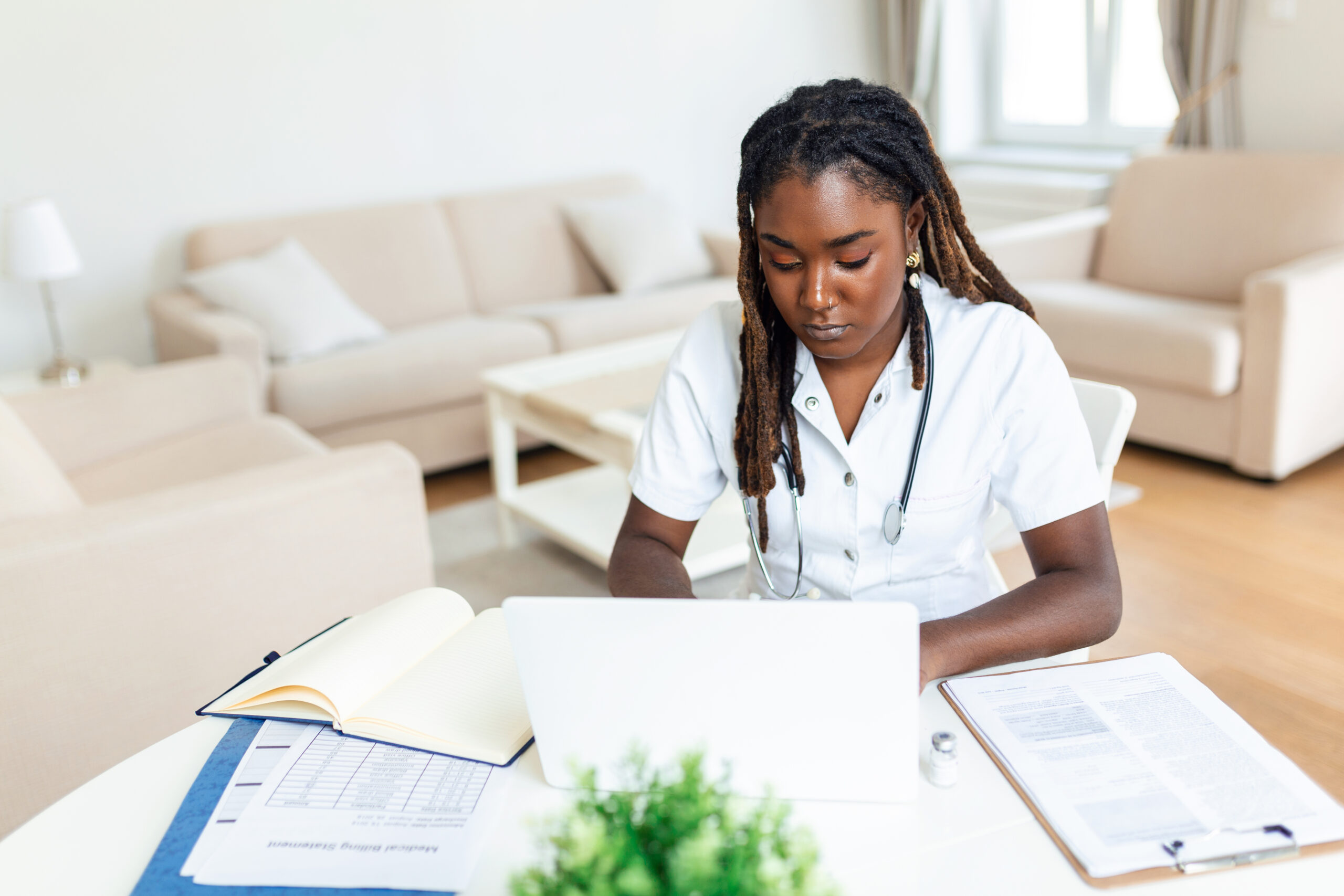 CNA hard at work following up with patients